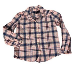Gap Pink Plaid Button Down Shirt size Small